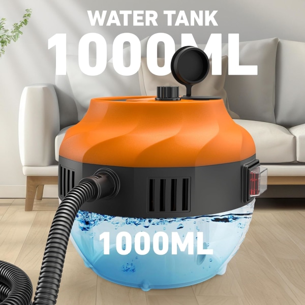 2500W håndholdt damprenser for rengjøring, 1000ML høytrykks møbeldamprenser, dyprengjør gulvtepper, fliser, linoleum, arbeidsflater, vinduer