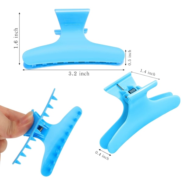 12 kappaleen perhoshiuspanta kynsipidikkeet Salon Pro -osiopidike naisille ja tytöille Blue