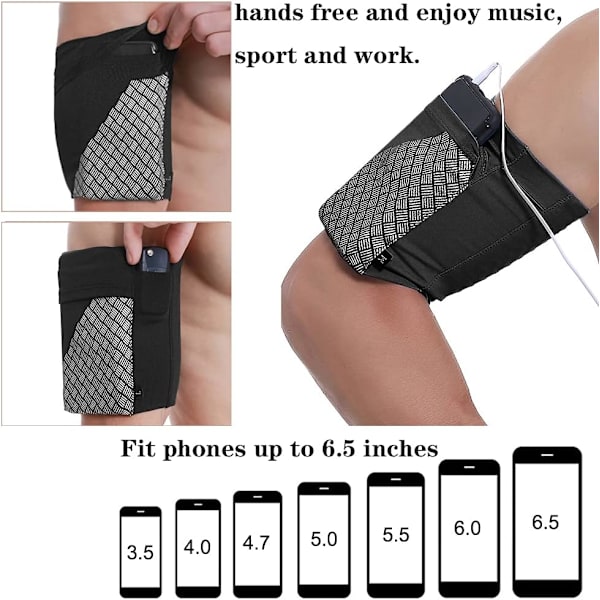 Universell sportarmband för alla mobiltelefoner. Telefonarmband för löpning, fitness och gymträning Passar telefoner upp till 7\"  ArmyGreen  M ArmyGreen M