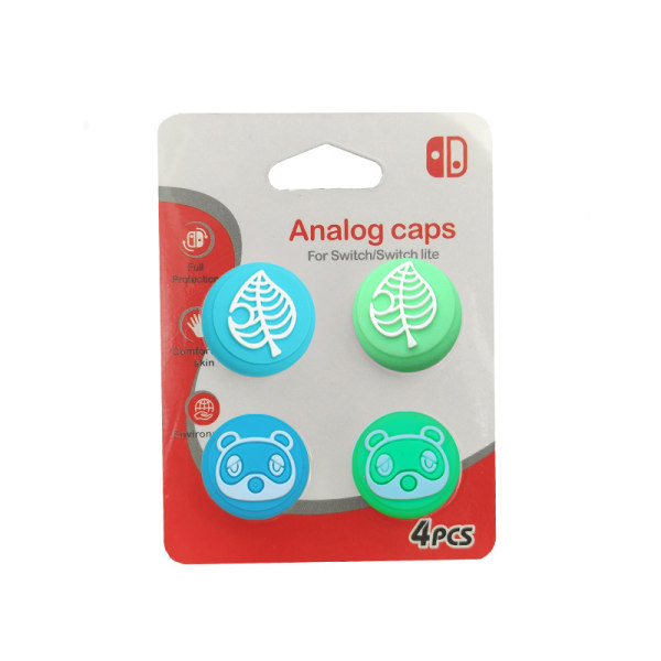 4 ST söta tumgreppslock för Nintendo Switch / Lite / OLED, Joy-Stick Button Stick Cover Analog Ergonomic Cap för NS Controller Joy-Cons