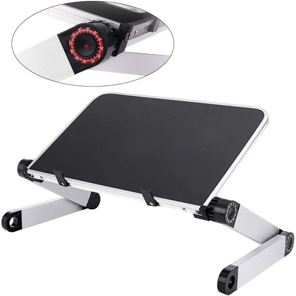 Vikbar Laptopställ Justerbart Ställ Aluminium Skrivbordsställ Universellt Bord Bärbart Ergonomiskt Ställ (Svart)