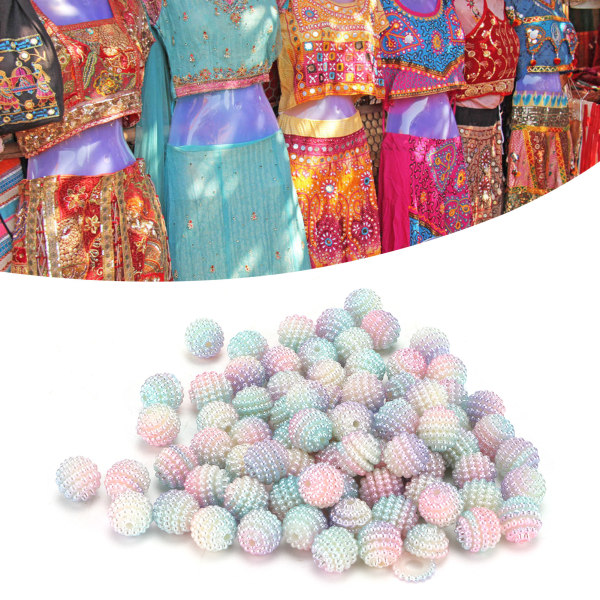 200 st Pearl Beads Färg Pearlized Gradient Bayberry Formade Bubble Beads med hål för DIY smycken Gör dekoration type 2