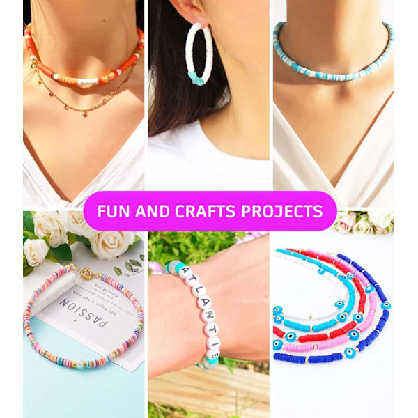 Lera Pärlor Armband Tillverkningsset, Pack 2 Lådor Preppy Lera Pärlor Bokstavspärlor Distanspärlor och Berlocker Set för Vänskapssmyckestillverkning, Konst och Hantverk