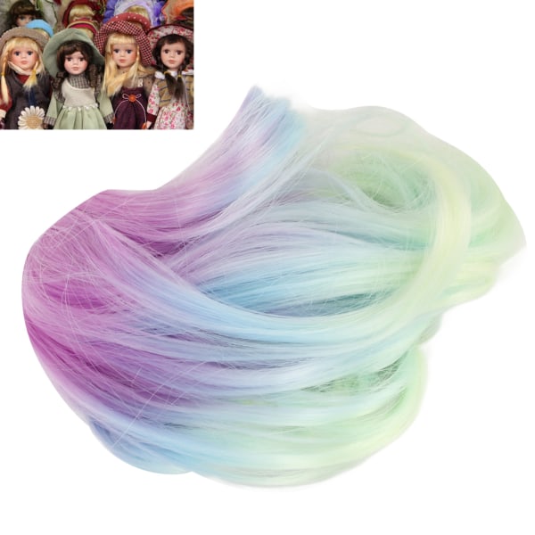 1/6 pallonivelinen nukenperuukki, simulointipäänahka, pehmeä korkean lämpötilan silkkinuken korvaava hiusperuukki 15,5–17 cm:n pään ympärysmitalle Colorful
