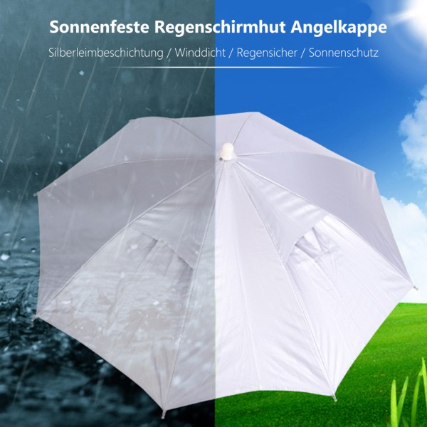 Utomhus Handfree Paraply Cap Fiskehatt Vattentät UV-skydd Lättvikt