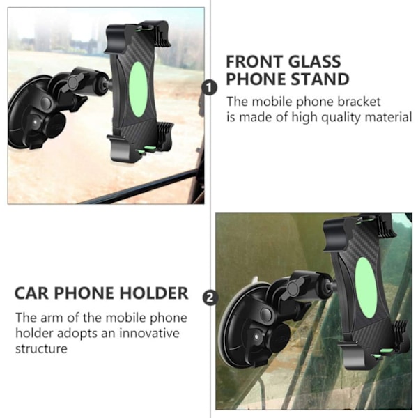 Bilholder for frontrute, universell bilholder for frontrute, vakuum bilholder for alle telefoner, svart