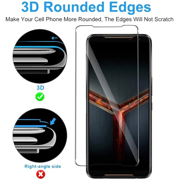 4st härdat glas för Asus ROG Phone 3 Strix 2.5D 9H skyddande transparent skärmskyddsfilm