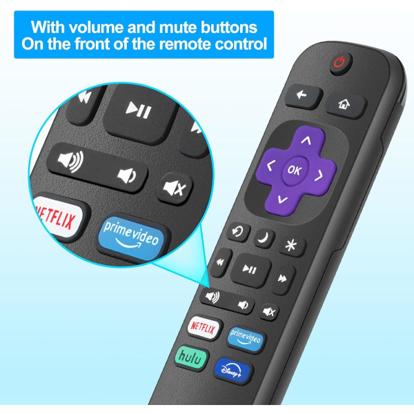 2-pack ersättningsfjärrkontroller för Roku TV, infraröd fjärrkontroll ENDAST för TV, INTE för andra Roku-enheter style 2