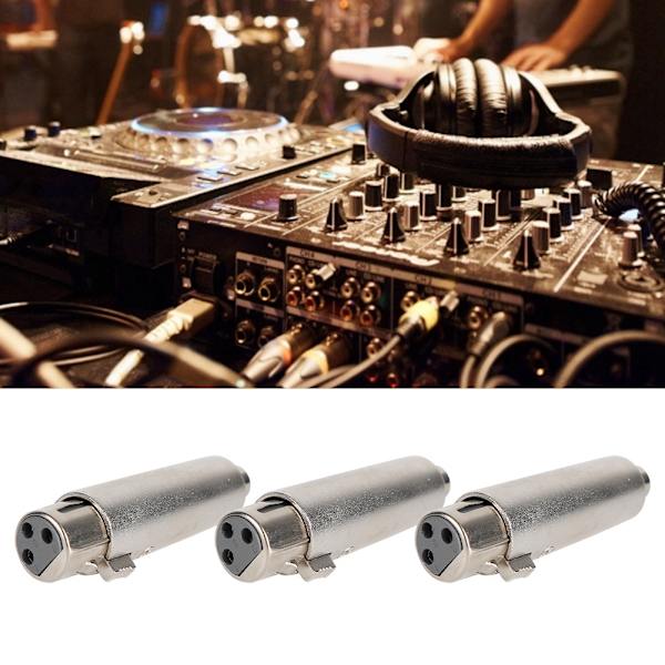 3 stk. RCA-hunstik til 3-bens XLR-hunstik-stik Audio-stikadapter Konvertering Adapter Zinklegering