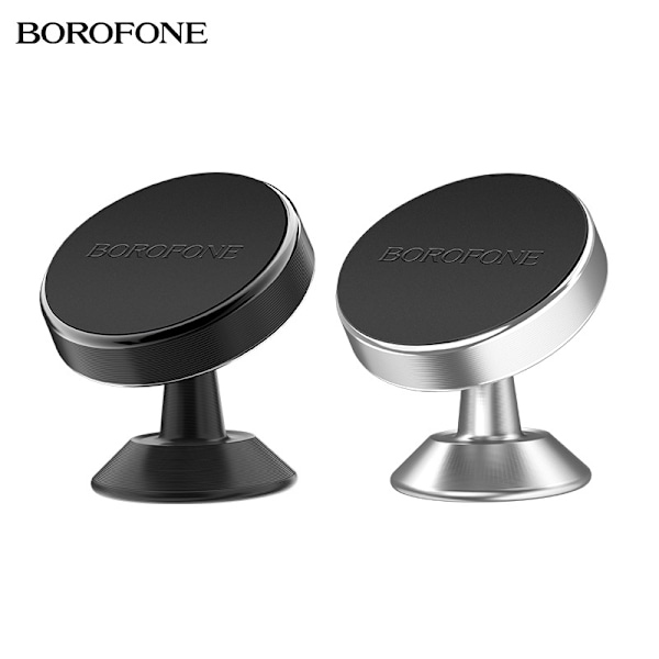 Borofone BH5 platinum centerkonsol metal magnetisk holder bil mobiltelefon navigation aluminiumslegering beslag (sølv)