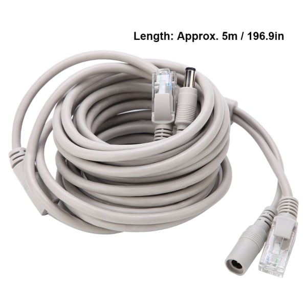 5M/10M/15M/20M RJ45+DC Ethernet CCTV-kabel til IP-kameraer NVR-system 10Mbps100Mbps (5M) Type 3