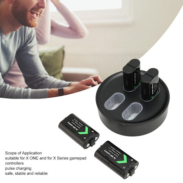 Laddningsbar batteriladdare 4 X1200mAh högkapacitets reservbatteri för X ONE för X Series spelkontroller