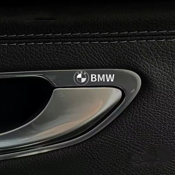 4 stk. bil metal bil logo dekorative klistermærker dørhåndtag spejle rat karosseri interiør vindue klistermærker BMW