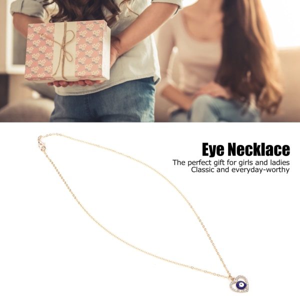 Evil Eye Necklace Heart Water Wave Chain Ladies Choker for Party Wedding Graduation