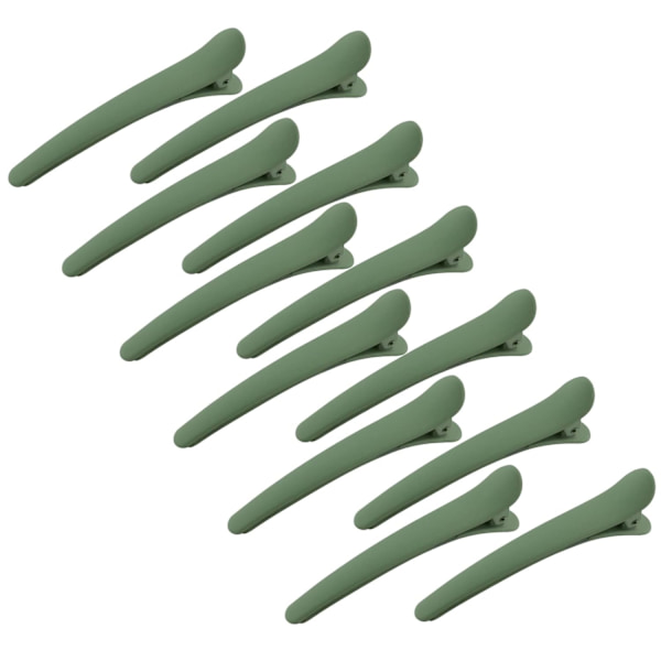 12 st hårklämmor för styling sektionering, 3,1 tum matta alligator hårklämmor hårspännen ingen veck anka näbb hårklämma Green