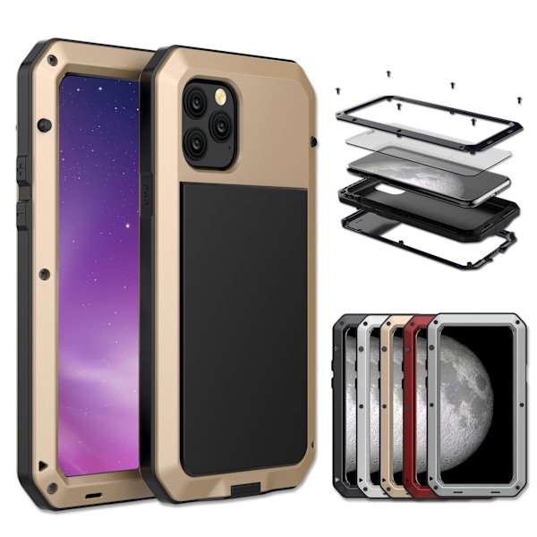 För Apple iPhone 13 Pro Max, Fallsäkert Skyddsfodral, Commuter Series, Guld