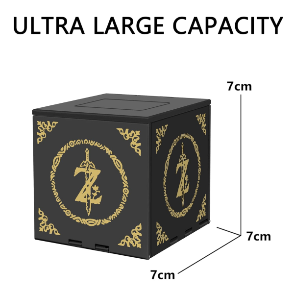 Kompatibel med Nintendo Switch, Extra Large Capacity Switch Game Case, Uppgraderad 41 Slots Switch Game Card Storage Box, Tryck för att fälla ut Fun Card Case Z Black