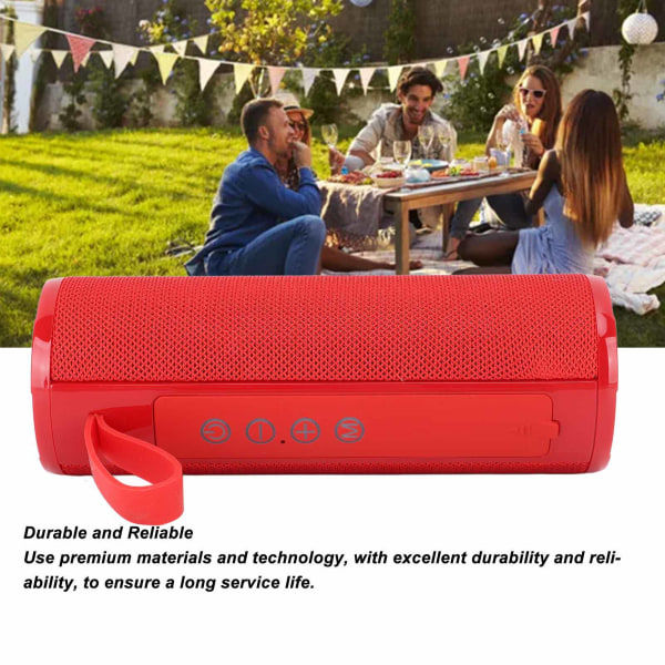 Bluetooth-kaiutin, punainen, langaton, kannettava, kompakti, USB-lataus, woofer-kaiutin kotiin ja ulkotiloihin