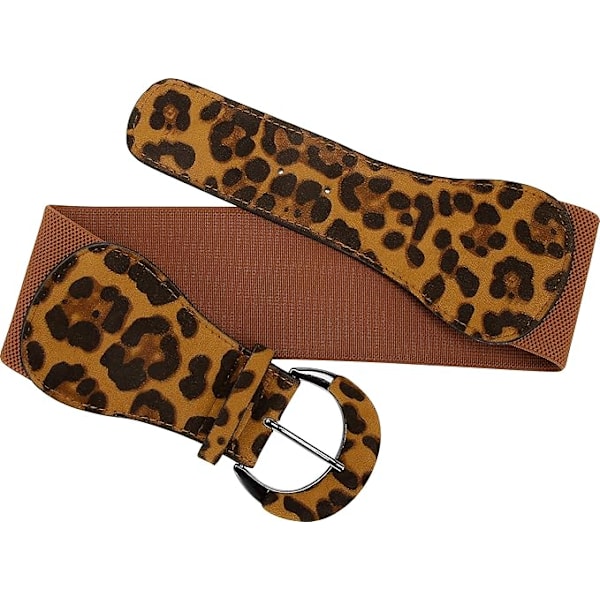 Brett PU Elastiskt Stretch Tjockt Spänne Midjebälte brown