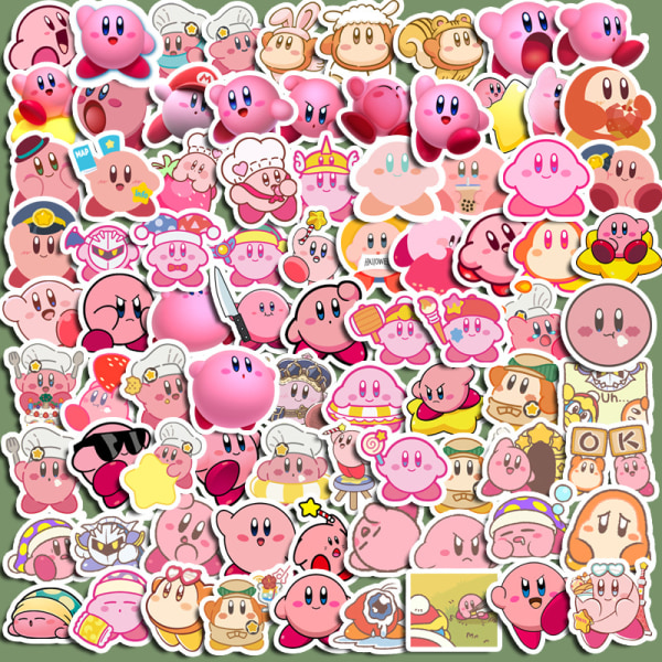 100 st förtjusande Kirby Cartoon Stickers - Perfekt för barn gör-det-själv-projekt och skolmaterial!