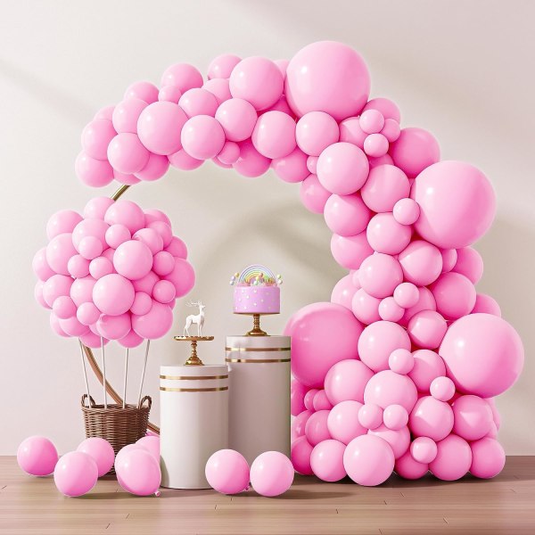 129 st rosa ballonger i olika storlekar 18 12 10 5 tum för Girlangbåge, Rosa ballonger för Alla hjärtans dag Födelsedag Baby Shower Kön avslöja Bröllop Pink