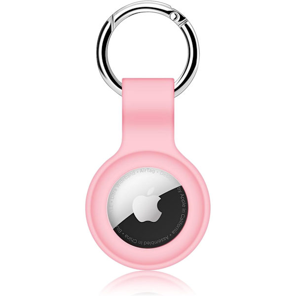 Airtag-pidike, ultrakevyt silikonikotelo Airtagille, suojakotelo yhteensopiva AirTag GPS -esineiden löytäjien kanssa, jossa on kadonneiden avaimenperä laukuille, avaimille B1 Baby Pink