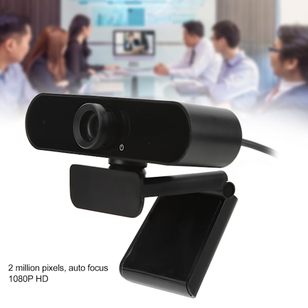 Webkamera 1080P HD USB2.0 2.0MP Autofokus tydlig videokamera för Win10 stationär bärbar dator PC