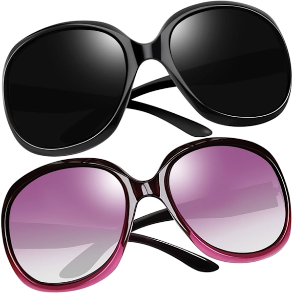 Polarisoidut aurinkolasit naisille, trendikkäät, ylisuuret, suuret ajolasit, naisten UV-suojatut, suuret aurinkolasit black & Gradient Purple