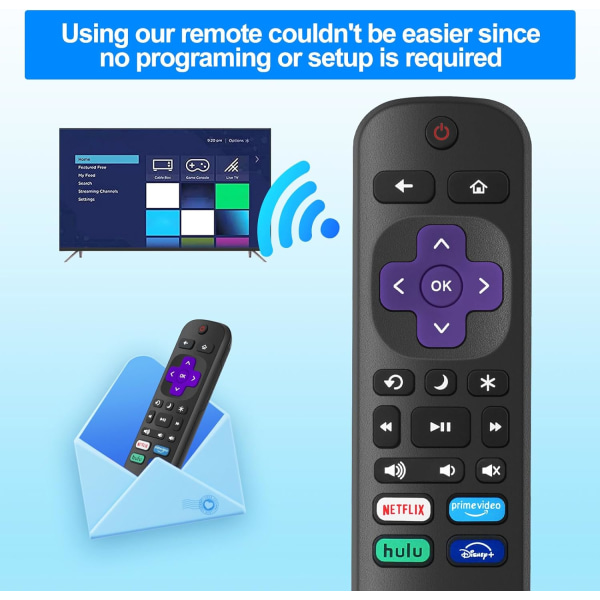 2-pakning erstatningsfjernkontroller for Roku TV, infrarød fjernkontroll KUN for TV, IKKE for andre Roku-enheter style 2