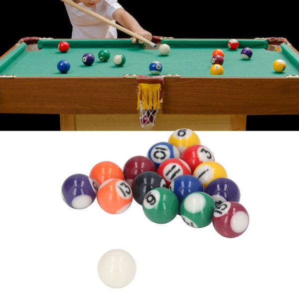 25 mm mini billardbold komplet sæt med 16 kugler i amerikansk stil harpiks poolbordsbolde tilbehør