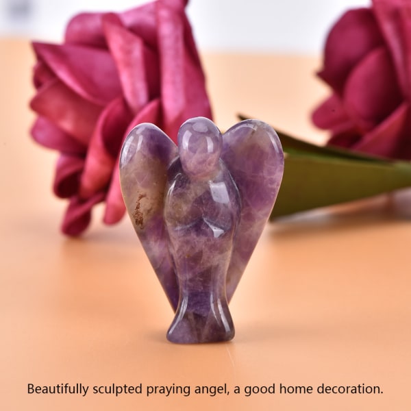 Beautiful Natural Clear Quartz Crystal Healing Power Carved Angel Figurine