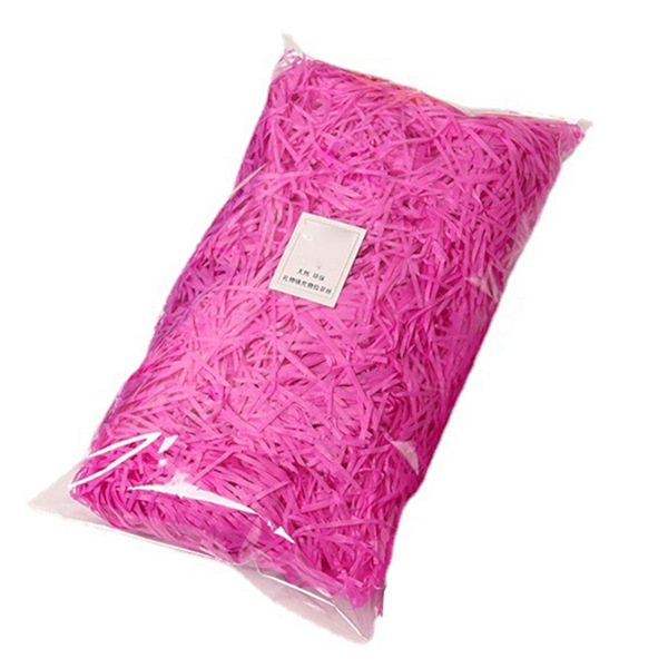 Pappersstrimlare Fyllning Utsökt Ljusa Färger Luktfri Raffia Fyllning Presentförpackning Stoppning för Presentförpackning Dekoration Rose Red 100g