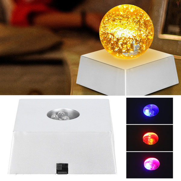 7 Färgglad LED-ljusbas Displaystativ Kristallljushållare Liten trapetsformad ljusbas
