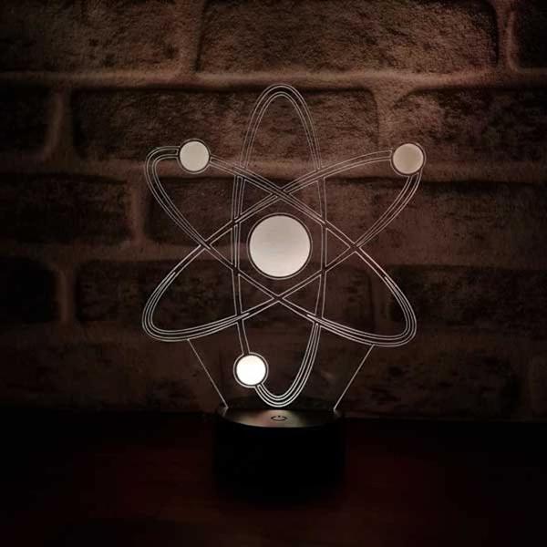 Science Chemist Atom 3D Illusion Nattlampa Akryl Ljus 3