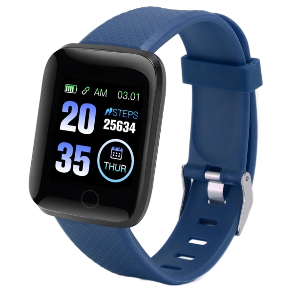 116 Plus Smart Watch 1,3 tommers TFT fargeskjerm IP67 vanntett sports smartklokke med Bluetooth-meldingspåminnelse Blue