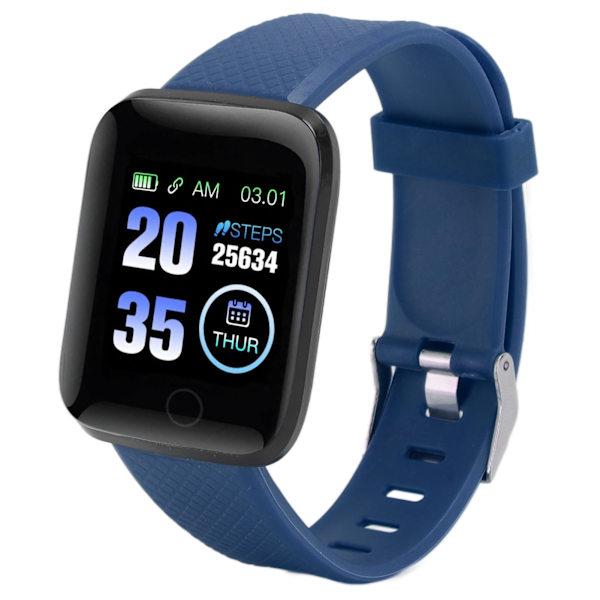 116 Plus Smart Watch 1,3 tums TFT färgskärm IP67 Vattentät Sport Smart Watch med Bluetooth meddelandepåminnelse Blue