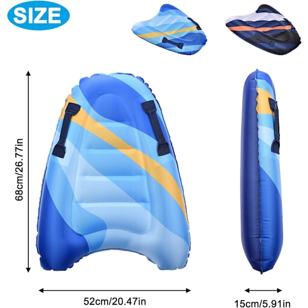 Uppblåsbar Vattenrutschkana Bodyboard för Barn & Vuxna, Sommar Slip Slide Pool Leksak för Trädgård, Gräsmatta, Utomhusfester, Gul dark blue