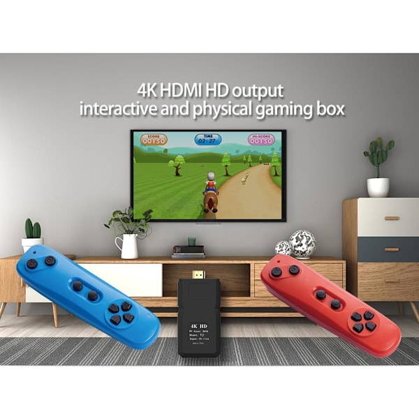 Retro-pelikonsolit, jotka ovat yhteensopivia High Definition Multimedia Interface HD 4K -lähdön kanssa, urheilulliset liikkeentunnistuspelit, 2 langatonta eleohjainta