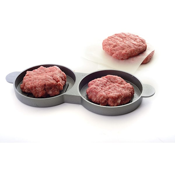 Tuplaburgeriprässi - Valmistaa 2 pihviä kerralla, tarttumaton pihvintekijä takaa tasaiset tulokset, helppo puhdistaa, kotiin, grillaukseen, ravintolaan 2 Patties