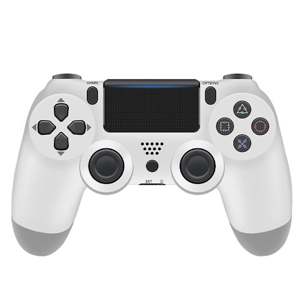 Trådlös Bluetooth 4.0 Vibrerande Gamepad med Ljus för PS4 White