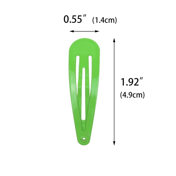 40 stk Grønnfargede Metall Snap Hårclips 2 Tommers Spretter for Dame Tilbehør green