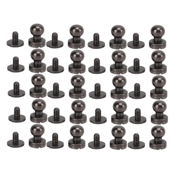 20 sett messingnagler Rustmotstand Rundhode skruer DIY tilbehør for vesker sko 7x6mm