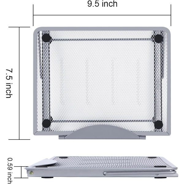 Ventilerat Ergonomiskt Laptopställ med Justerbar Höjd, Universell Passform för de Flesta 16\" Bärbara Datorer, Stabilt Skrivbordsstativ för Förbättrad Po Silver