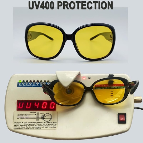 Jackie Solglasögon Överdimensionerade Nyanser för Kvinnor Trendiga Stora Rektangulära Solglasögon UV-skydd Solglasögon black Yellow Lens