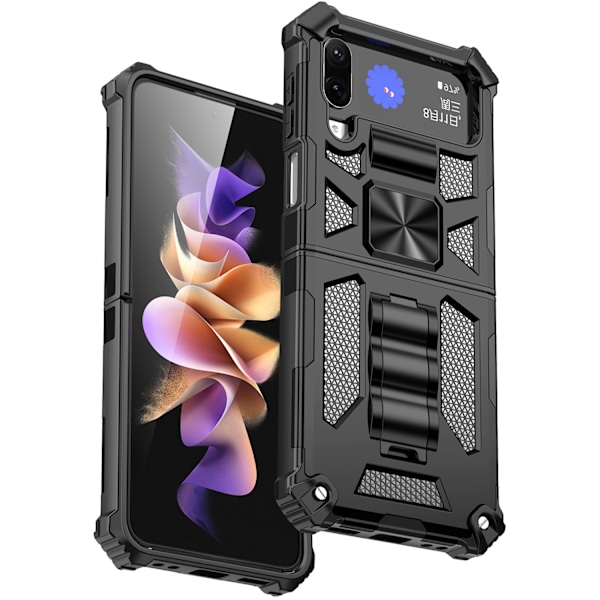 Skal för Samsung Galaxy Z-Flip4 5G, Stöttåligt Mobilskal med Ställ, Skyddande och Fallsäkert Robust Skal
