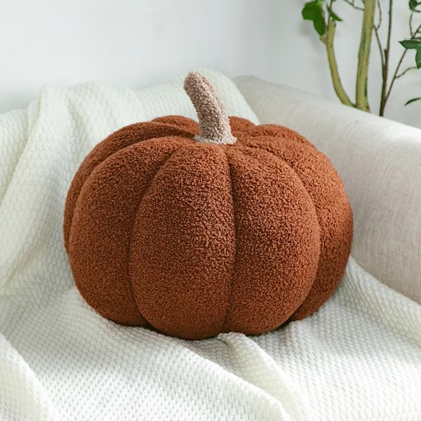 35 cm Pumpa Kudde Plysch Leksak Halloween Pumpa Dekorativ Kudde Heminredning Fest (Brun)