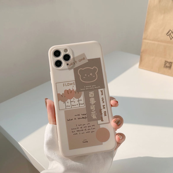 Yhteensopiva iPhone 11 Pro Max -kotelon kanssa, jossa on söpö karhu 3D-sarjakuvakuvio naisille ja tytöille, pehmeä silikonisuoja iPhone 11 Prolle