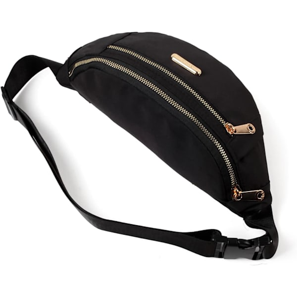 Fanny Packs Midjeväska för Kvinnor, Vattentät Midjeväska med Justerbar Rem för Resor Sport Löpning Black