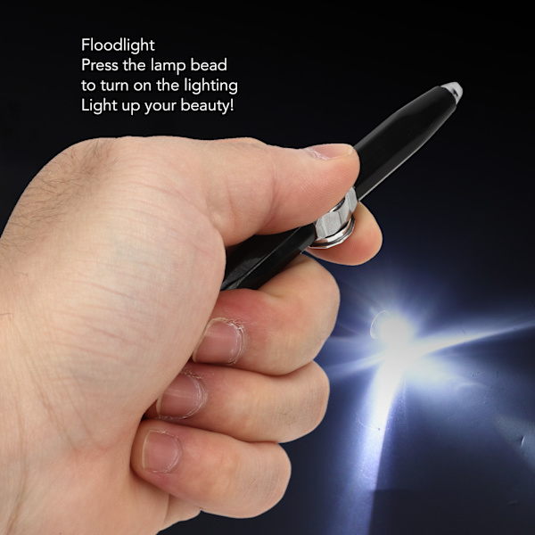 Fingertip Luminous Gyro Kuglepen Finger Spinning Skrivepen med LED-lys til Stressaflastning Sort