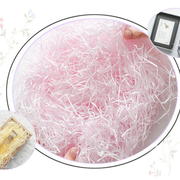 Pappersstrimlare Fyllning Utsökta Ljusa Färger Luktfri Raffia Fyllning Presentförpackning Stoppning för Presentförpackningsdekoration Light Pink 100g